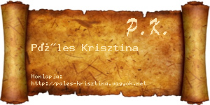 Páles Krisztina névjegykártya